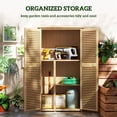 thumbnail image 3 of 5' x 3' Wooden Outdoor Storage Cabinet, Garden Sheds & Outdoor Storage with Asphalt Roof & 2 Large Wood Doors with Lock, Yellow, 3 of 8