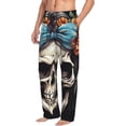 thumbnail image 6 of Pofeuu Bow Flower Skull Print Men's Pajama Pants, Soft Lounge Pajama Pants with big pockets for Men Plaid Pj Bottoms-XX-Large, 6 of 6