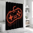 thumbnail image 6 of Orange Game Controller Shower Curtain, Waterproof Shower Curtains for Bathroom, Modern Art Gaming Handheld Black Washable Fabric Bathtub Curtain Set Bath Decor with 12 Hooks Stall 36"x72", 6 of 8