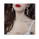 thumbnail image 3 of Par Aretes Hojas Colgante Pendiente Largo Plata, 3 of 4