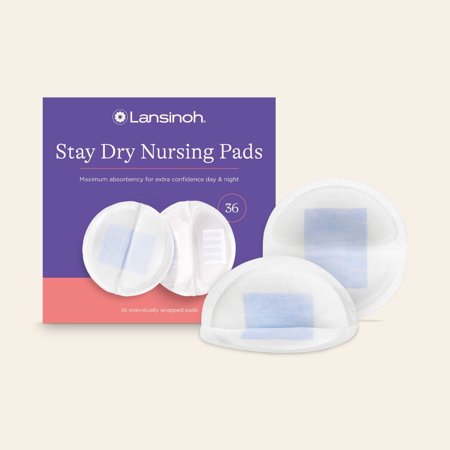Lansinoh Stay Dry Disposable Nursing Pads, Number One Selling Breastfeeding Pad For Breastfeeding Mothers, Leak Proof Protection, Maximum Comfort and Discretion, 36 Count