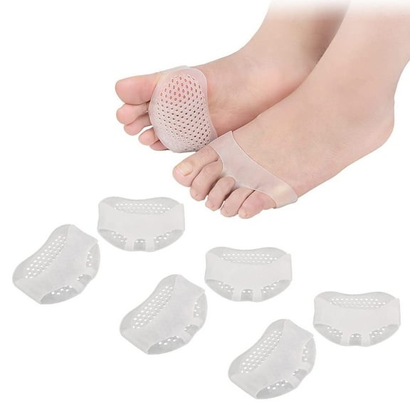 Metatarsal Pads for Women and Men MICPANG Foot Pads Forefoot Pads Ball of Foot Cushions Soft Pads for Pain Relief - White, 3 Pairs