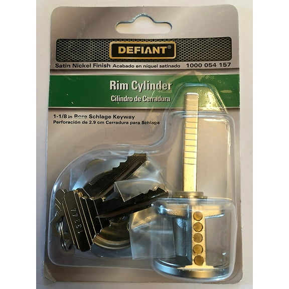 Defiant Satin Nickel Schlage Rim Cylinder
