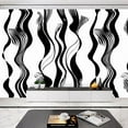 thumbnail image 2 of Peel and Stick Wallpaper Abstract seamless black white pattern waves urban theme Canvas Texture Removable Wall Murals Large Wall Stickers for Living Room Bedroom Home Decoration, 2 of 5