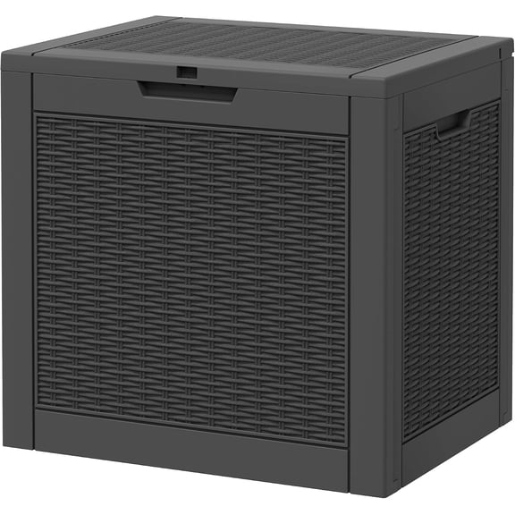 120 Gal Outdoor Storage Box Waterproof Lockable, Deck Box, Gas Lift, Black