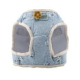 thumbnail image 2 of Cotton Blend Breathable Pet Cat Dog Vest Chest Strap with Pulling Rope(Blue， S), 2 of 14