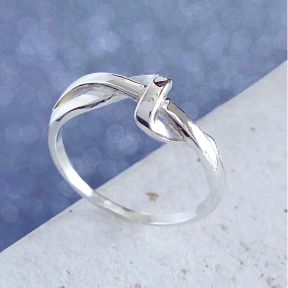SS DESIGNS Sterling Silver Twist Ring, Women's Knot Ring, Criss Cross Strand Ring, Overlapping Layered Ring, Braid Ring, Anniversary Ring, Ribbon Ring