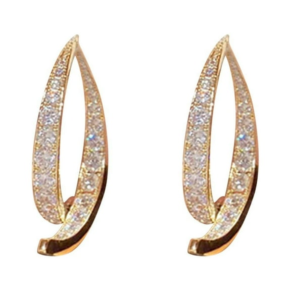 yinguo cross rhinestone earrings thin dangle moon elegant rhinestone earrings wedding women accessories jewelry cross earrings for women