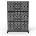 thumbnail image 1 of YUSAZENS Galvanized Steel Outdoor Privacy Screen, 3-Piece Set, Weather Resistant for Patio Backyard Black, 1 of 7