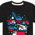 thumbnail image 3 of Instant Message - Americana - Red, White, & Blue Construction Trucks - Toddler & Youth Short Sleeve Graphic T-Shirt, 3 of 6