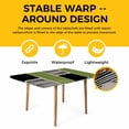 thumbnail image 4 of Sage Green Black Table Cloths for 4 Foot Rectangle Tables, Farmhouse Striped Modern Abstract Art Patio Waterproof Elastic Fitted Tablecloths, Washable Rectangular Table Cover for Camping, 4 of 8