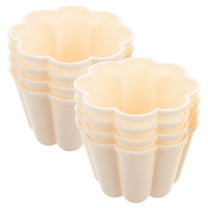 YOSADIER 8Pcs Individual Pudding Basin Plastic Beige Versatile Mold for Desserts