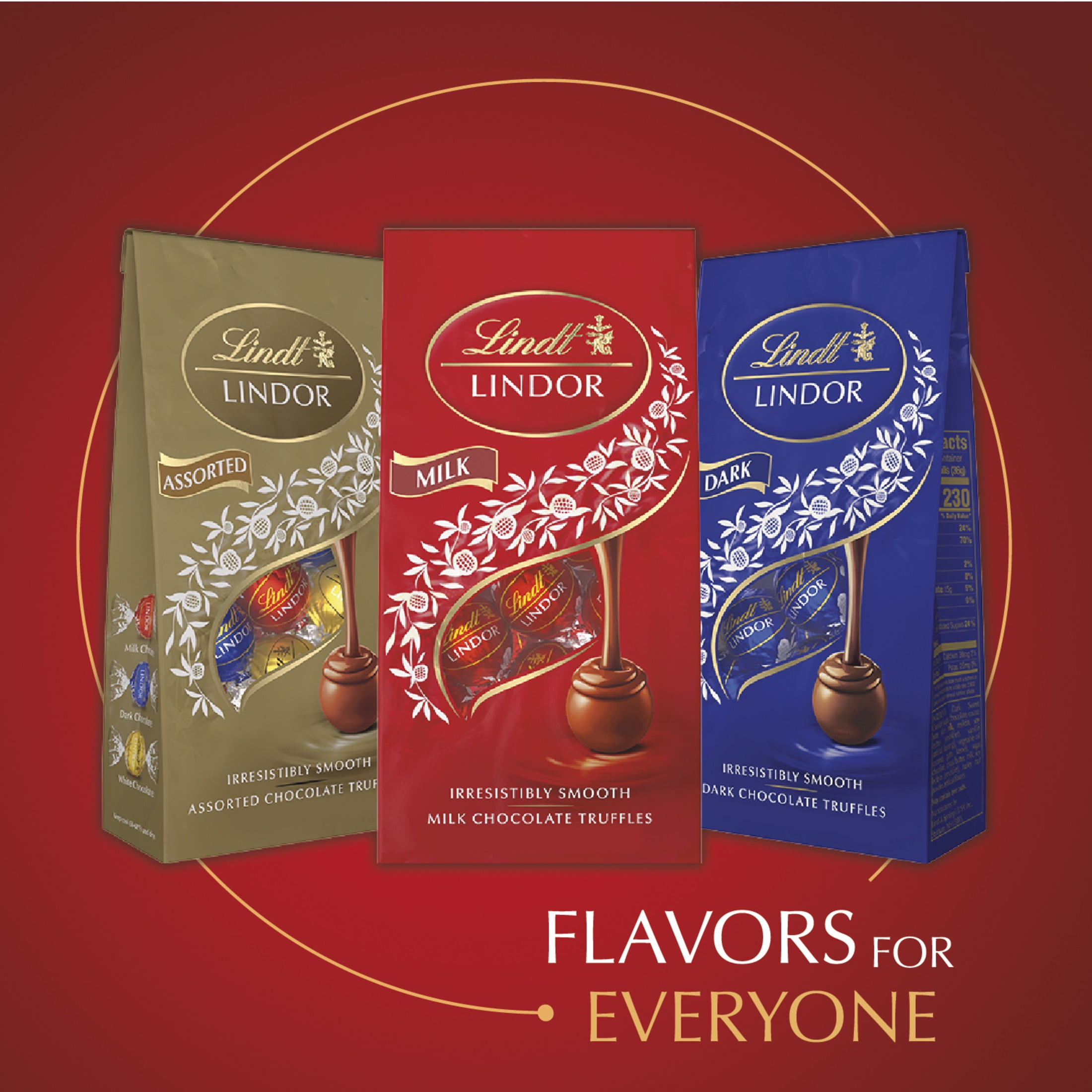 (6 pack) Lindt Lindor Milk Chocolate Candy Bag Truffles, 8.5 oz