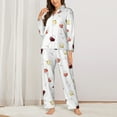 thumbnail image 2 of Pajama Sets for Women 2 Pcs, Wine Champagne Glasses Print Button Down Long Sleeve Sleepwear Lounge PJ Sets, 2 of 6