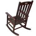 thumbnail image 5 of IVV Outdoor Rocking Chair - Oversized Wooden Patio Chairs with Wide Seat & High Back, Rustic Porch Rocker for Lawn, Garden, Backyard, Fire Pit (Brown), 5 of 8