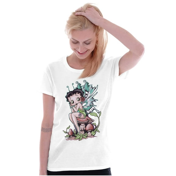 Betty Boop Cartoon Mushroom Pixie Women's T Shirt Ladies Tee Brisco Brands S
