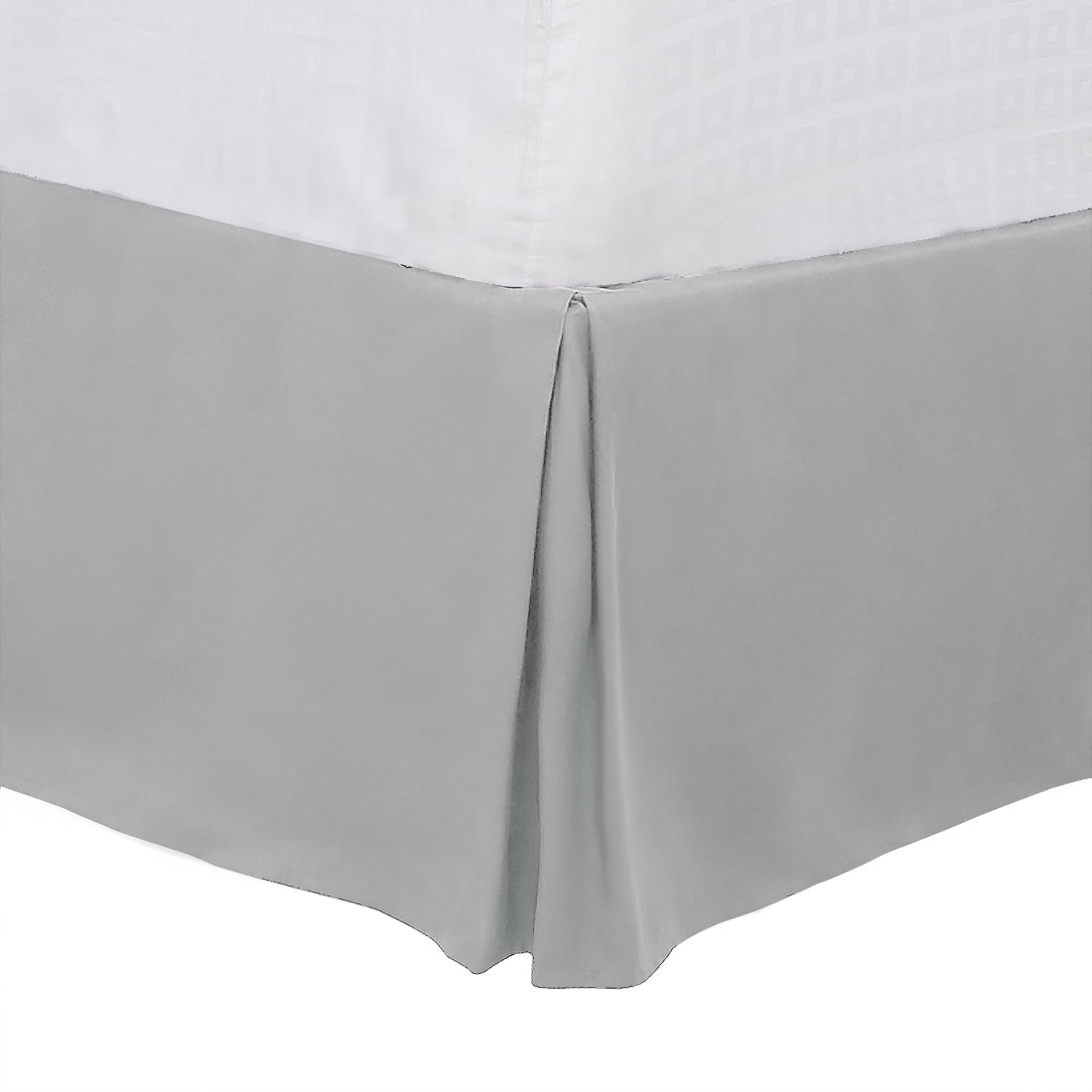 Unique Bargains 16" Drop Pleated Brushed Bed Skirt Queen Light Gray