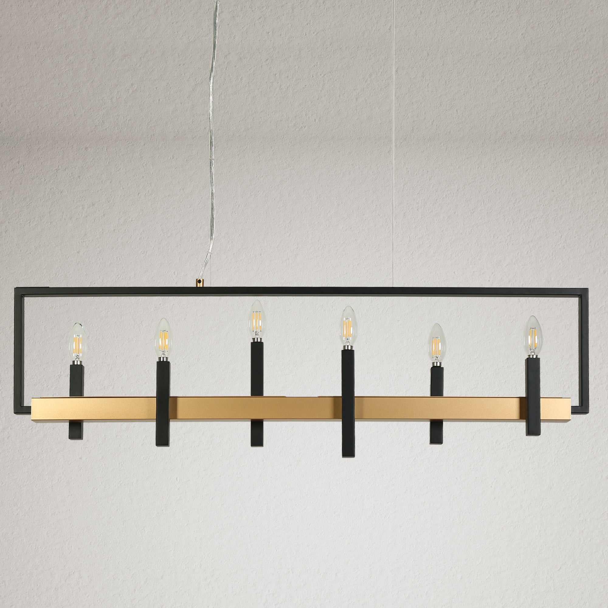 LNC Butterscouch 6-Light Matte Black Modern/Contemporary Led Chandelier