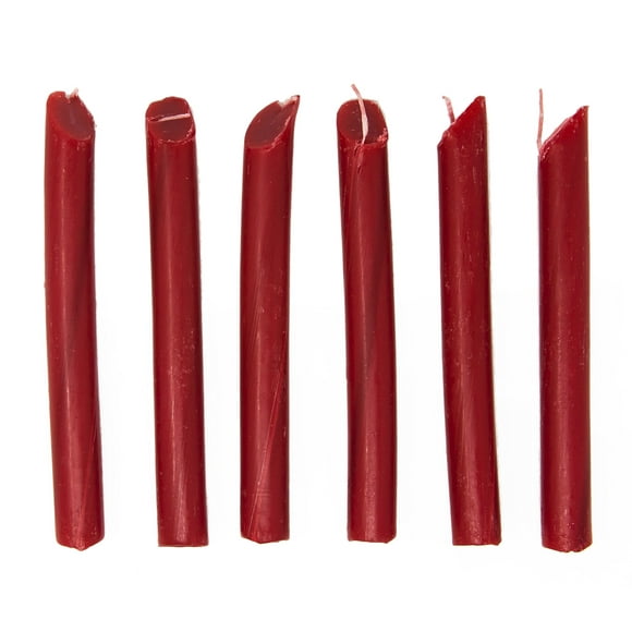Funny Guy Mugs Solid Color Drip Candle with 30 Minutes Operating Time, Unscented Dripping Candles for Wine Bottles, Decor for Wedding, Event & Party, Pack of 6, Red