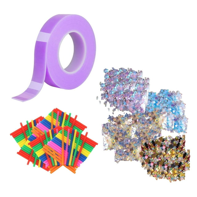 Cinta adhesiva de doble cara, 5 cm de ancho, ideal para hacer bolas, manualidades creativas hechas a mano sin dejar rastro. violetas