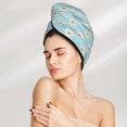 thumbnail image 2 of Yiaed Daisies Flowers Print Hair Cap with Button,Coral Fleece Hair Towel Wrap for Women Wet Hair,Quick Dry Turban for Wet Hair Long Thick Hair, 2 of 5