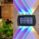 thumbnail image 1 of Focos solares para paisajes - 2 packs IP65 impermeables de luces exteriores para pared exterior, luces solares para jardín, sendero y entrada, 1 of 6