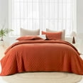 thumbnail image 7 of Queen Size Quilt Bedding Set (90x96 Inch), 3 Pieces Burnt Orange Soft Lightweight Bedspread, Terracotta Boho Summer Coverlet Queen Size for All Season(1 Quilt, 2 Pillow Shams), 7 of 7