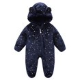 thumbnail image 2 of Newborn Infant Bear Romper Thick Flannel Hooded Snowsuit Zipper Footie Jumpsuit Winter Warm Newborn Onesie Bodysuit 3-12M, 2 of 3