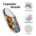thumbnail image 5 of Goofa Colorful Giraffes with Drinks Print Womens Mens Cotton Lightweight House Slippers , Washable Home Slippers,Indoor Comfy Bedroom Cozy Slippers-46/47, 5 of 7