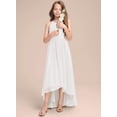 thumbnail image 3 of Drtj 2-14T A-Line Halter Asymmetrical Chiffon Junior Bridesmaid Dress Flower Girl Wedding Party Dress, 3 of 6