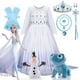 thumbnail image 2 of Disfraces de Halloween de Disney Frozen para niñas, princesa Elsa, Reina de la nieve, vestidos largos elegantes, ropa de fiesta de carnaval, Vestido, 2 of 5