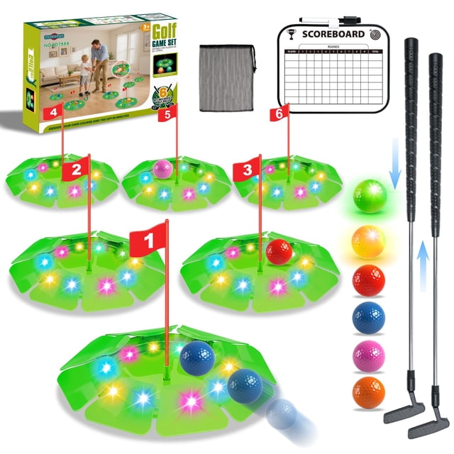 Set de Juego de Golf para Niños TERRAMUS con 6 Blancos LED Iluminados