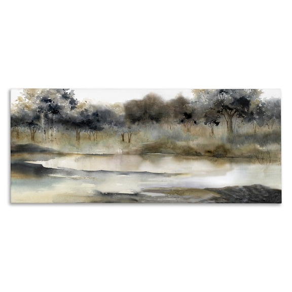 Stupell Industries Rustic Lodge Trees By Lakeside Landscape Canvas Art, 24 x 10, by Carol Robinson