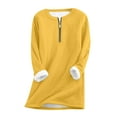 thumbnail image 2 of SDNall Women's Warm Fleece Jacket, Loose Fit Half Zip Long Sleeve Top with Pockets, 2 of 9