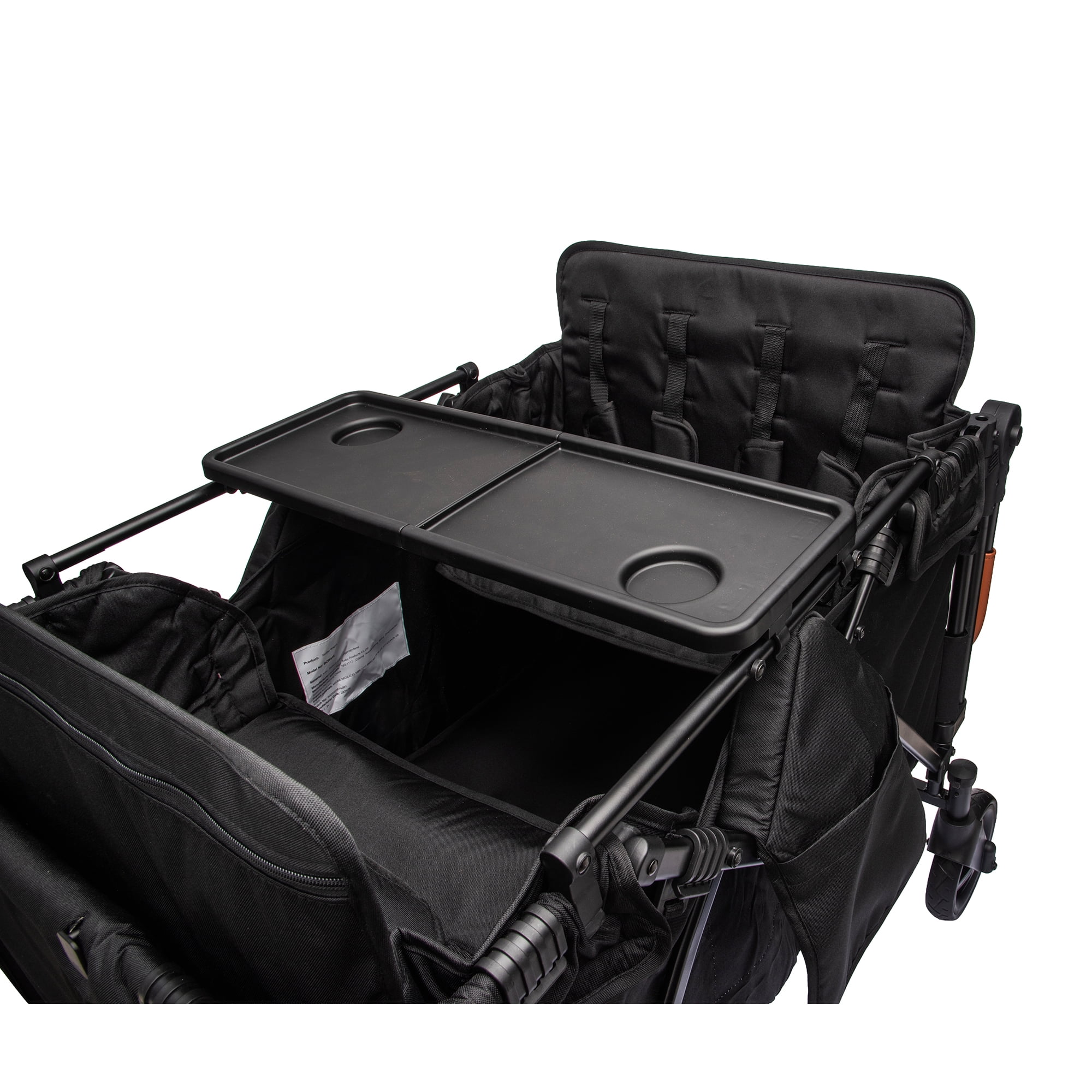 Wogan Stroller W/removble 4-Seater,Extra-Thick Support Bar & Higher 212 Load Capacity,Multi-Zone Storage,5-Point Harness,Dual Leather Handles,All-Terrain PU Wheels w/ Suspension & One-Step Brake