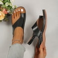 thumbnail image 6 of Flip Flops Arch Support Womens Orthopeic Wedge Sandals Adjustable Slingback Casual Summer Walking Shoes Black Size 8.5, 6 of 9