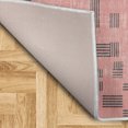thumbnail image 3 of Modern Area Rug with Non-Slip Backing, Contemporary Style Geometric Bars and Squares Funky Striped Lattice Print, Quality Carpet for Bedroom and Dorm Room, 2.6' x 5', Pastel Pink, by Ambesonne, 3 of 3