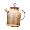 thumbnail image 3 of Jarra de agua de vidrio con tapa de madera Tetera de vidrio de borosilicato Tetera de agua fría Temperatura de -20  degree C a 150  degree C Boca ancha duradera Marrón Claro 1.8L perfecl  tetera tetera, 3 of 8