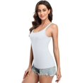thumbnail image 6 of Women's Square Neck Tank Top Cotton Undershirts With Shelf Bra, 2-Packs, 6 of 6