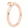 thumbnail image 3 of 925 Sterling Silver Rose Gold Awareness Ribbon Stackable Ring Awarenes, 3 of 7