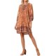 thumbnail image 4 of Vestido de verano bohemio para mujer INSPIRE CHIC, casual, de manga 3/4, corto, estilo babydoll, con estampado floral, fluido, vestido de playa, color naranja, 4 of 6