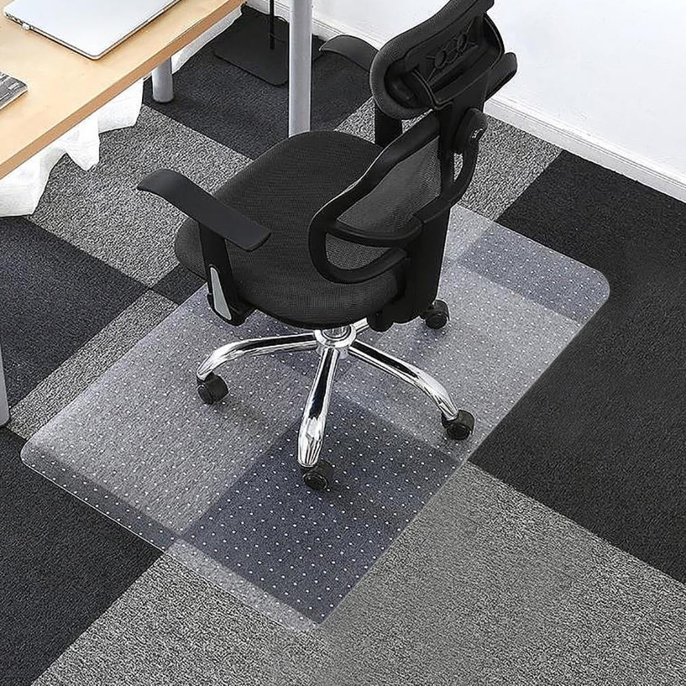 HOMEK Chair Mat for Carpeted Floors 30” x 48” Transparent Thick Office Floor Mats for Low Pile Carpet Floors 