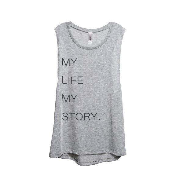 Thread Tank My Life Story Women's Sleeveless Muscle Tank Top Sport Grey Small