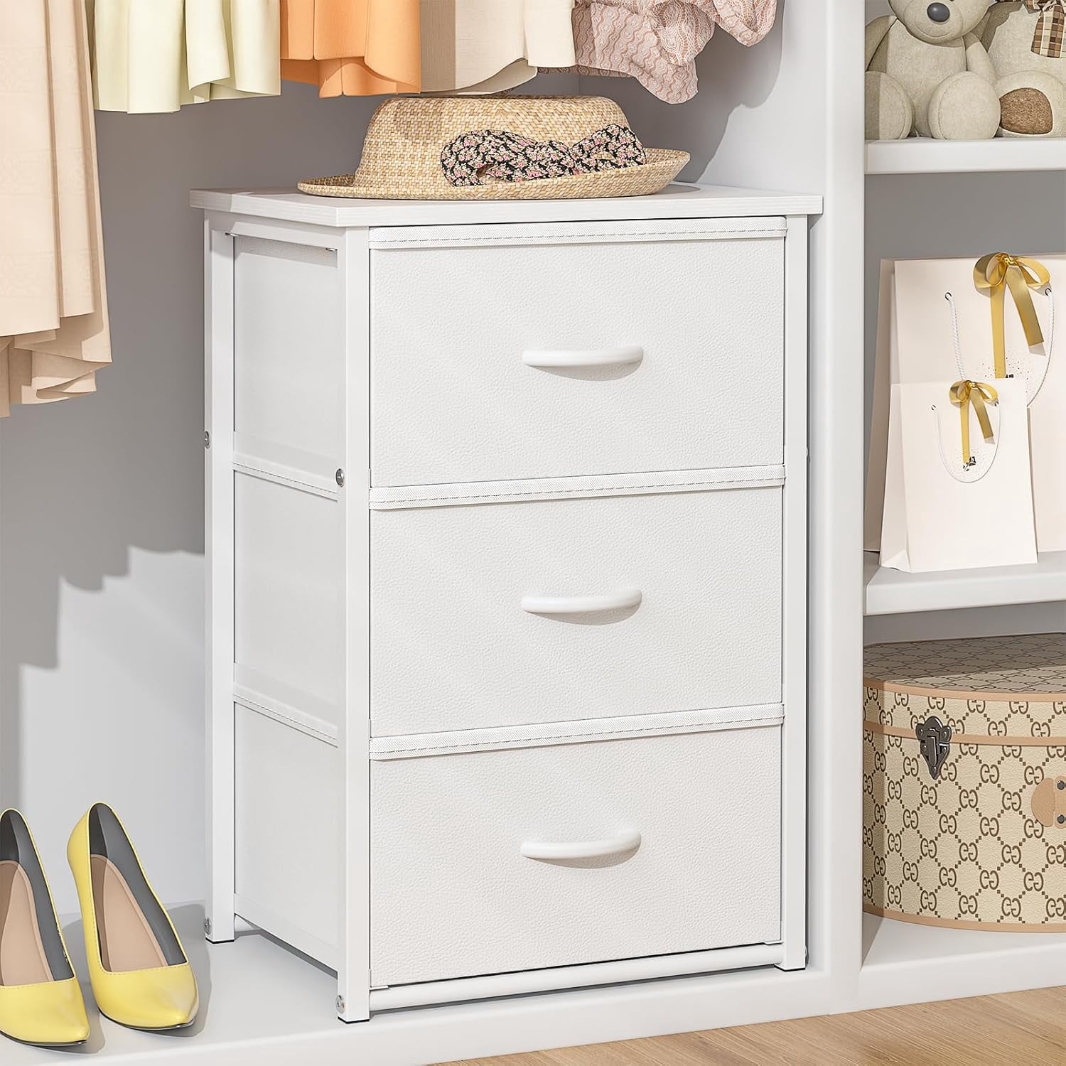 トップス DRAW DRAWERS Race 2way Tops Prilinex 2-Drawer Dresser for Bedroom Set of 4, Stackable Wood