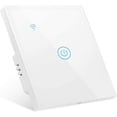 thumbnail image 1 of Interruptor de luz conectado Wifi, interruptor de pared inteligente, luz sin neutrales, control de voz con interruptor de pared wifi compatible con la vida inteligente Alexa Google Home, 1 Gang Feliz Sencillez, 1 of 3