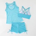 thumbnail image 6 of DHFJKG Womens Swimsuits 3 Piece Tankini Sets Criss Cross Bathing Suit With Shorts Mesh Sleeveless Cover Up Stylish Beachwear, 6 of 9