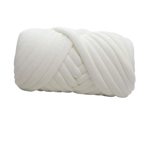 1kg Velvet Chunky Yarn Arm Knitting Comfortable Soft Washable DIY Crochet Jumbo White