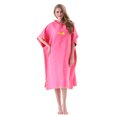 thumbnail image 1 of ziyahi Bathrobe Windproof Fast Drying Replacement Short Sleeve Men Women Hooded Solid Color Beach Seaside Pool Swimming Robe Peach Red, 1 of 9