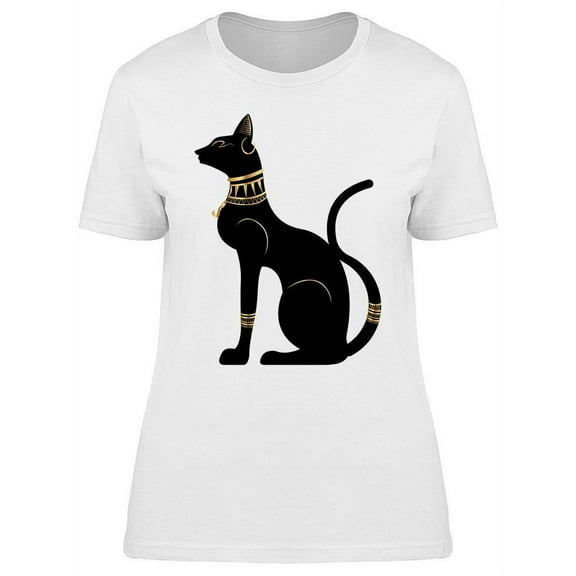 Black Egyptian Cat T-Shirt Women -Image by Shutterstock, Female Large