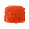 thumbnail image 4 of MIXUE Skirts For Women Summer Solid Color Ruffle Lace Elastic Waist Bow Front Micro Mini Skirt Sportwear,Orange,L, 4 of 4